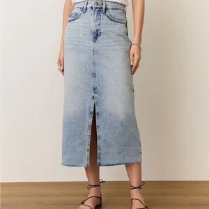 Old Navy Light Blue Denim Midi Skirt